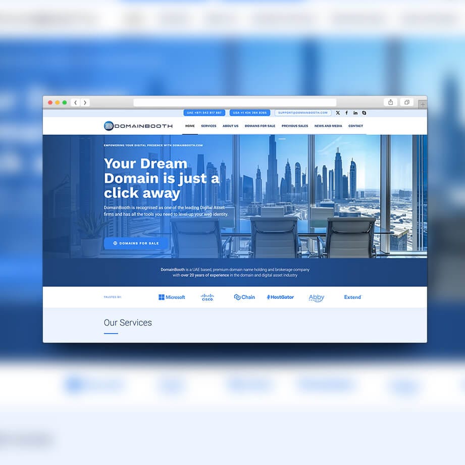 Domainbooth.com website designed by MalbarDesign