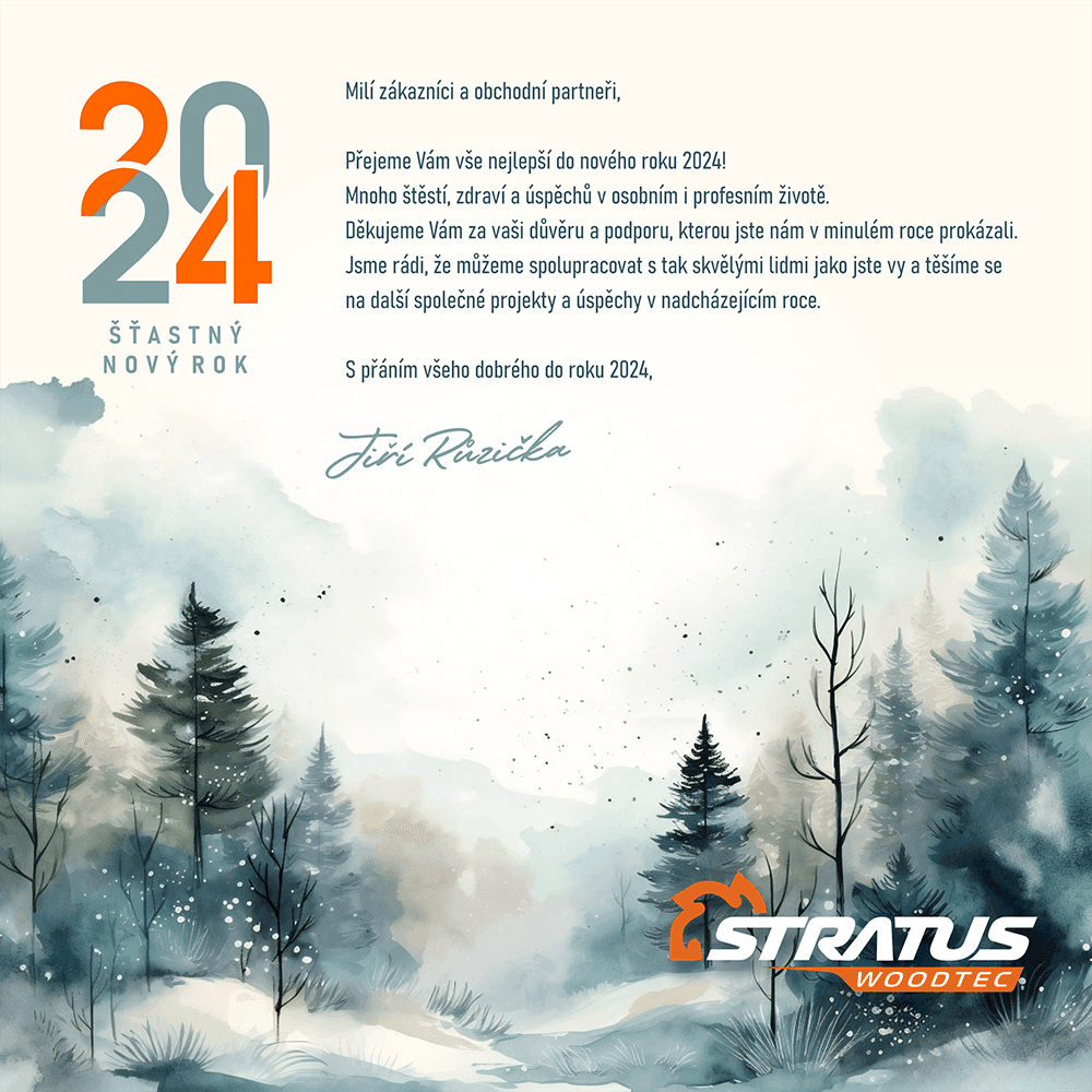 Forest-themed greeting card designed by MalbarDesign for Stratus Woodtec
