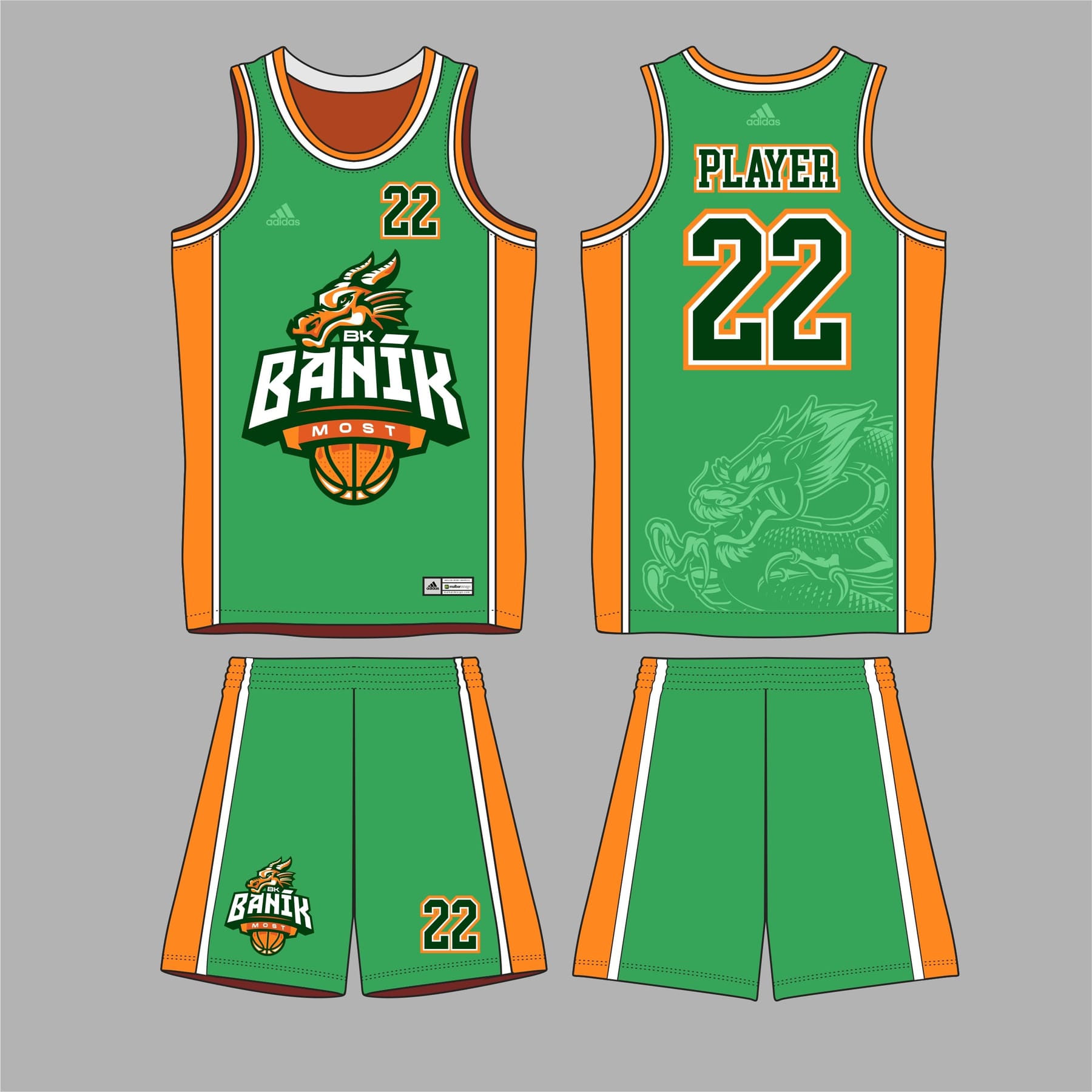 Basketball jersey design by MalbarDesign for BK Baník Most