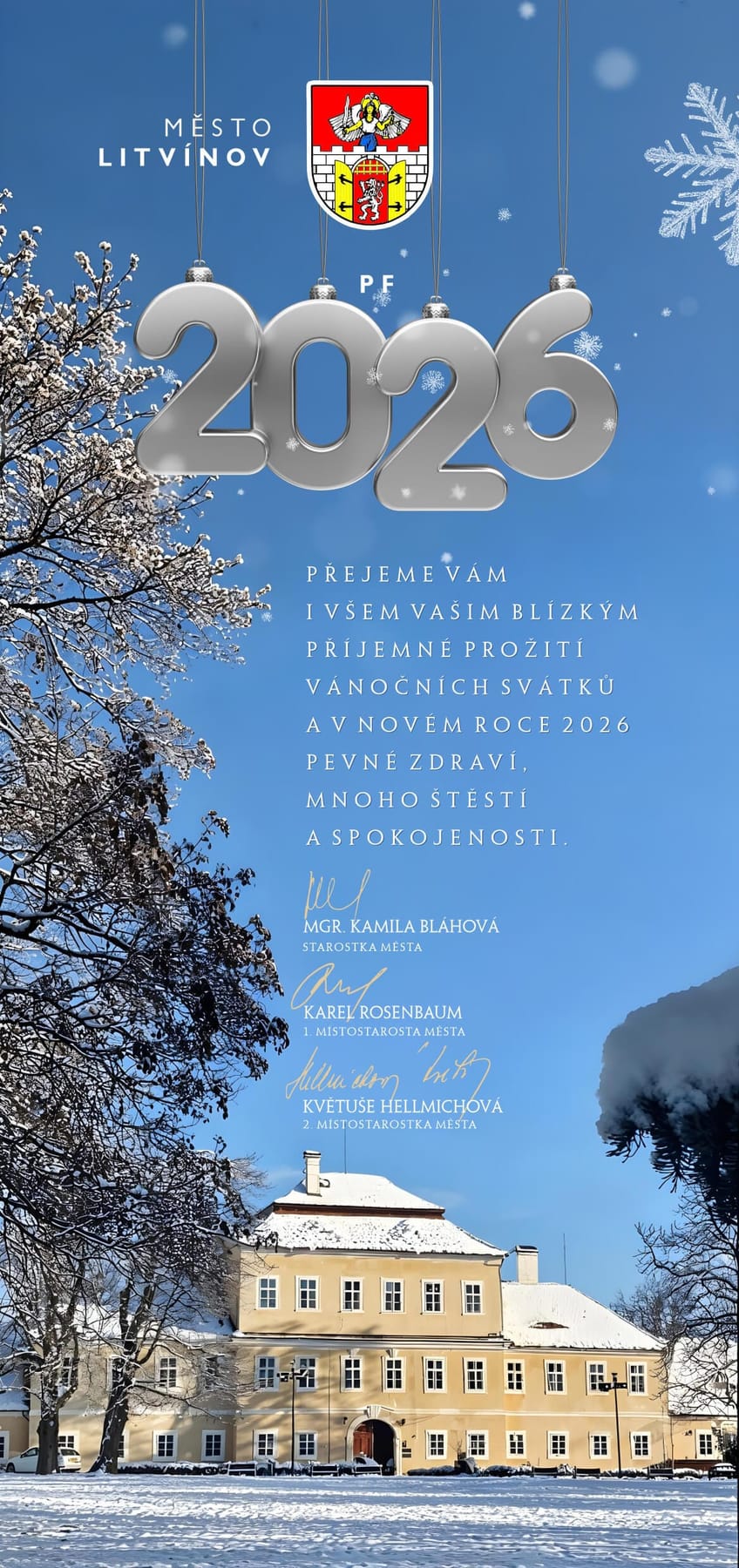 New Year card 2026 designed by MalbarDesign for the City of Litvínov