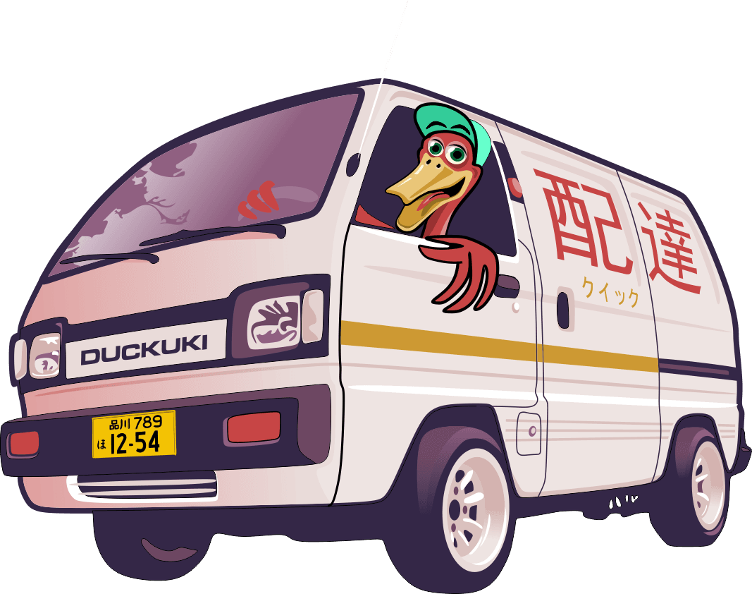 Red duck mascot illustrations designed by MalbarDesign for Red Duck Post