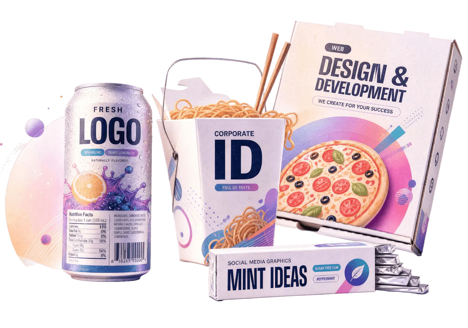 MalbarDesign brand products: logo, stationery, website and packaging mockups