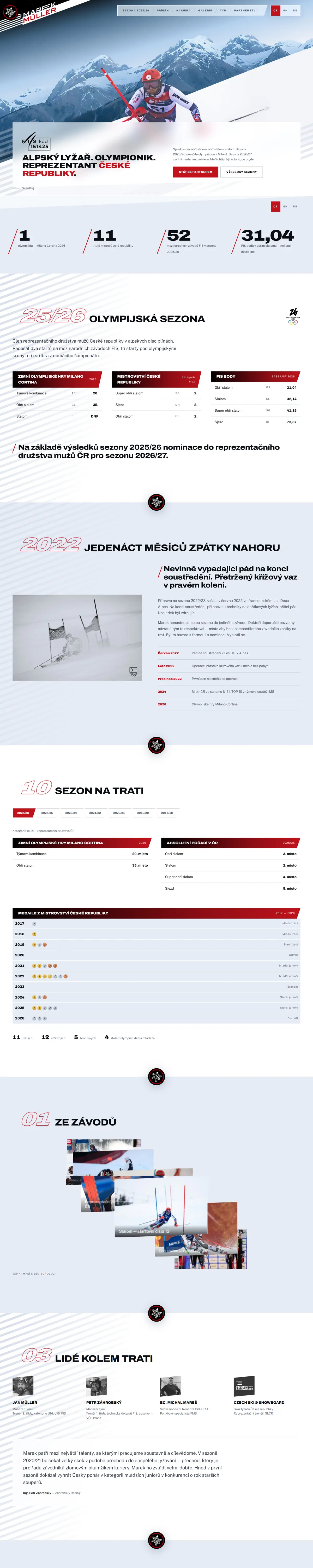 Maraski.cz website designed by MalbarDesign, full page
