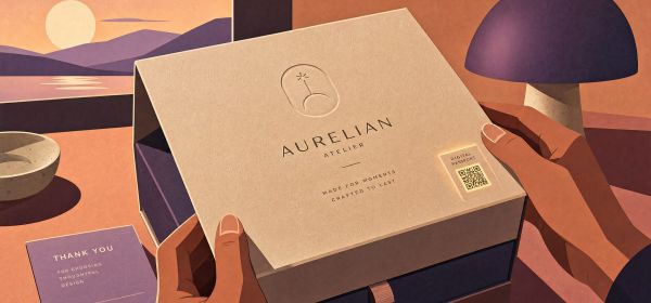 packaging design trends 2026 — premium minimal package with a subtle QR passport and tactile texture