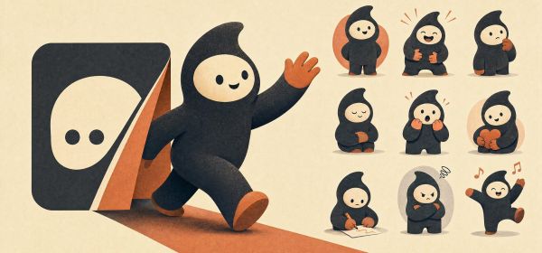 brand mascot in 2026 — a characterful illustrated mascot stepping out from a flat logo