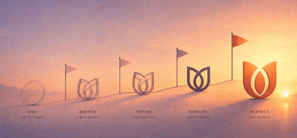 How long does logo design take — a timeline path from loose sketch through milestones to a finished brand mark